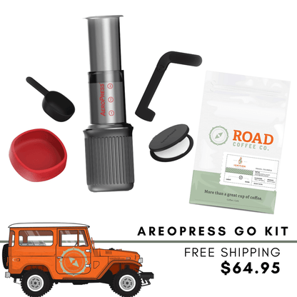 AeroPress Go Road Trip Starter Kit with AeroPress Go and medium roast Ignition blend Road Coffee