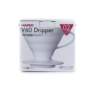 Hario V60-02 Ceramic Coffee Dripper White for Pourover Coffee at Home from Road Coffee