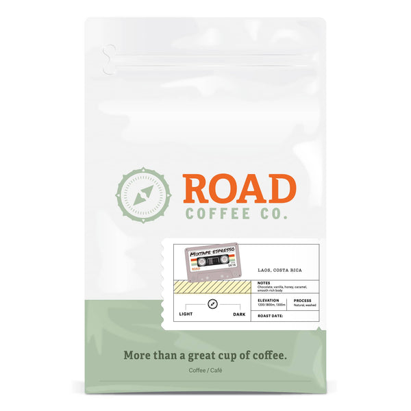 2lb bag of Medium roast Mixtape Espresso Road Coffee